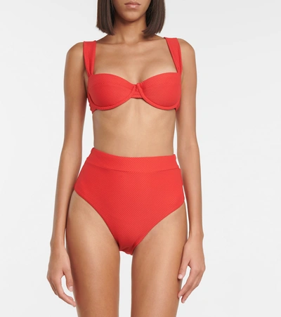 Heidi Klein Numana High-rise Bikini Bottoms In Red