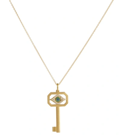 Shop Ileana Makri Evil Eye 18kt Yellow Gold Necklace