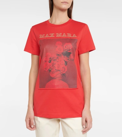 Shop Max Mara Printed Short-sleeved T-shirt In Red