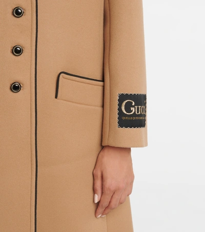 Shop Gucci Wool Coat In Brown
