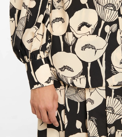 Shop Gucci Floral Silk Shirt In Black