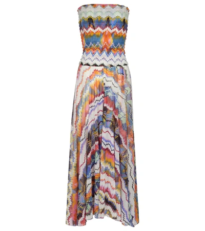 Shop Missoni Ziz-zag Knit Wide-leg Jumpsuit In Multicoloured