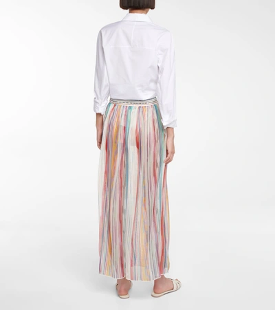 Shop Missoni Striped Knit Maxi Skirt In Multicoloured