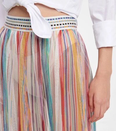 Shop Missoni Striped Knit Maxi Skirt In Multicoloured
