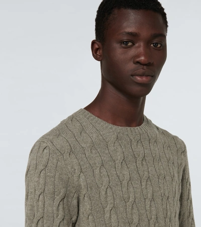 Shop Ralph Lauren Cable-knitted Cashmere Sweater In Green
