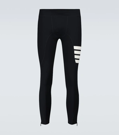 Shop Thom Browne 4-bar Compression Tights In Blue