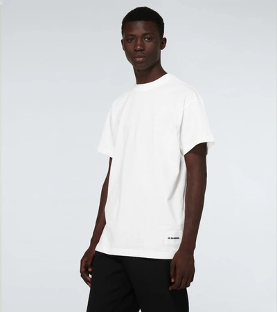 Jil Sander Short Sleeve Crewneck Logo Patch T-shirt - Pack Of 3 In White