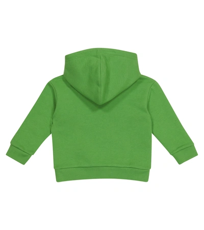 Shop Gucci Baby Cotton Hoodie In Green