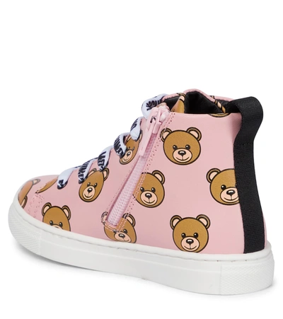 Shop Moschino Teddy Leather Sneakers