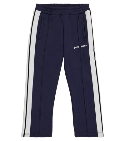 Shop Palm Angels Logo Technical Sweatpants In Blue