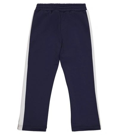 Palm Angels Logo Print Side-stripe Track Pants In Blue