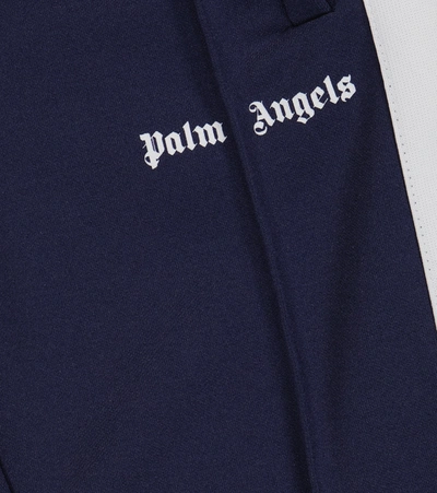 Shop Palm Angels Logo Technical Sweatpants In Blue