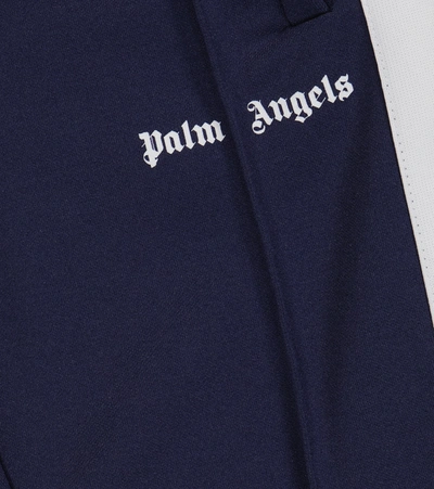 Palm Angels Logo Print Side-stripe Track Pants In Blue