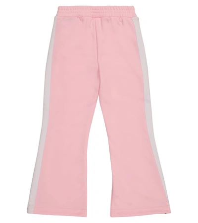 Palm Angels Pink Technical Fabric Trousers With Logo Print In Pink