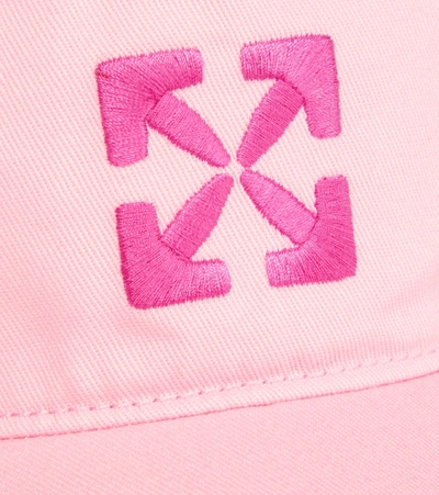 Shop Off-white Arrows Cotton Cap In Pink