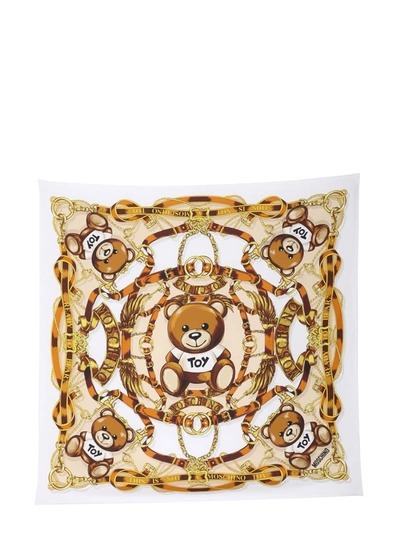 Shop Moschino Teddy Printed Square Scarf In Multi