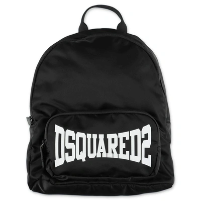 Shop Dsquared2 Kids Logo Printed Backpack In Black