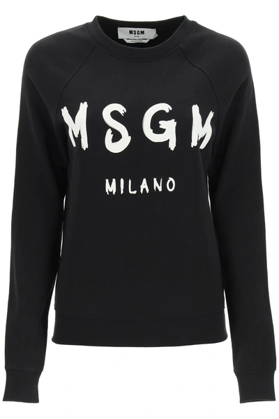 Msgm Logo Print Raglan Sweatshirt In Mixed Colours
