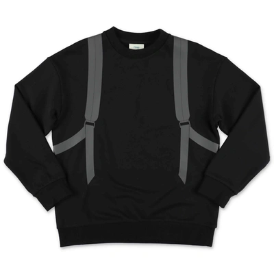 Shop Fendi Kids Backpack Printed Sweatshirt In Black
