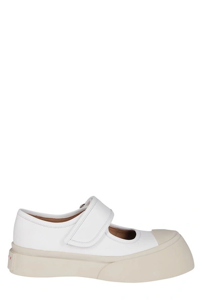 Shop Marni Pablo Touch Strap Low Top Sneakers In White
