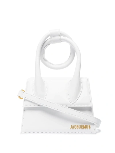Shop Jacquemus Le Chiquito Noeud Mini Bag In White