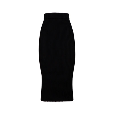 Shop Alexandre Vauthier Knitted Pencil Skirt In Black