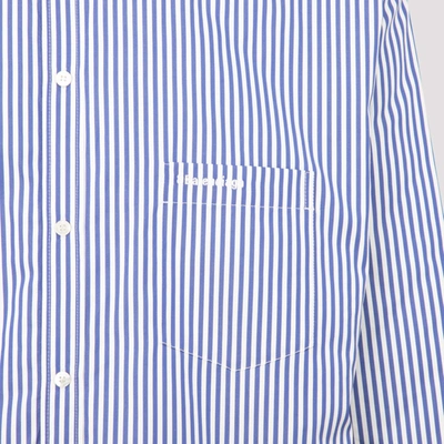 Shop Balenciaga Striped Cotton Shirt In White