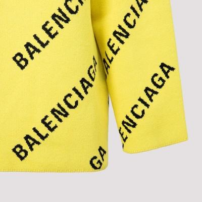 Shop Balenciaga Logo Sweater In Yellow &amp; Orange