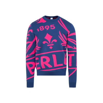 Shop Berluti Logo Sweater In Pink &amp; Purple