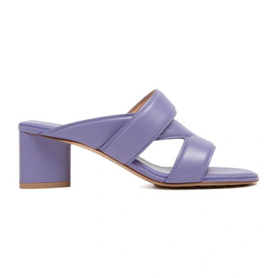 Shop Bottega Veneta Band Sandals Shoes In Pink &amp; Purple