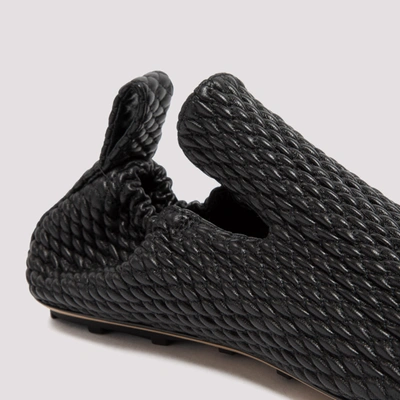Shop Bottega Veneta Leather Slipper Shoes In Black