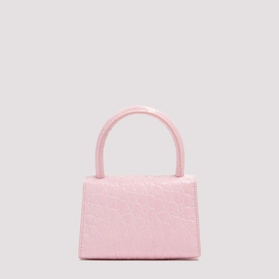 Shop By Far Mini Circular Croc Bag In Pink &amp; Purple