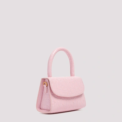 Shop By Far Mini Circular Croc Bag In Pink &amp; Purple