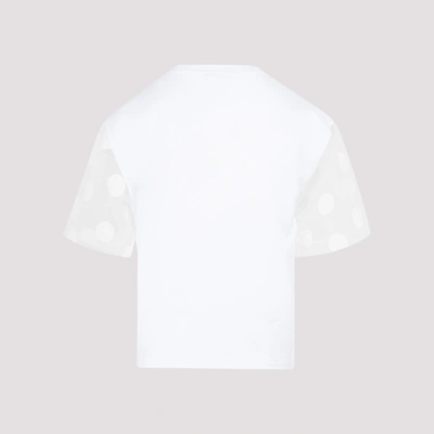 Shop Fabiana Filippi Polka Dots Organza T-shirt Tshirt In White