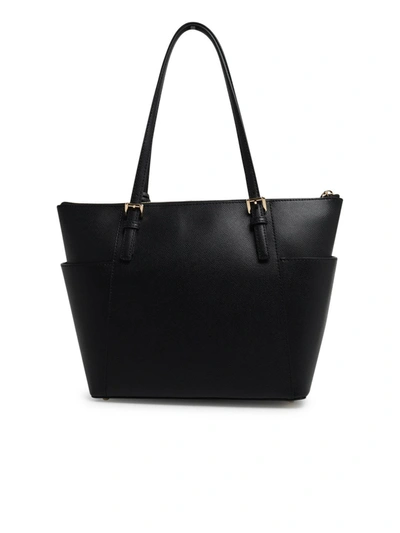 Shop Michael Michael Kors Black Saffiano Leather Jet Set Tote