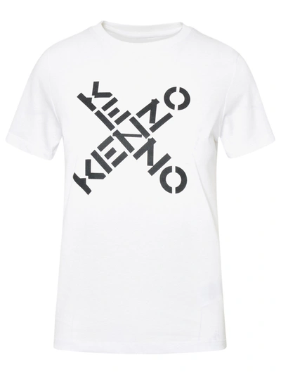 Shop Kenzo White Cotton �big X� Sport T-shirt