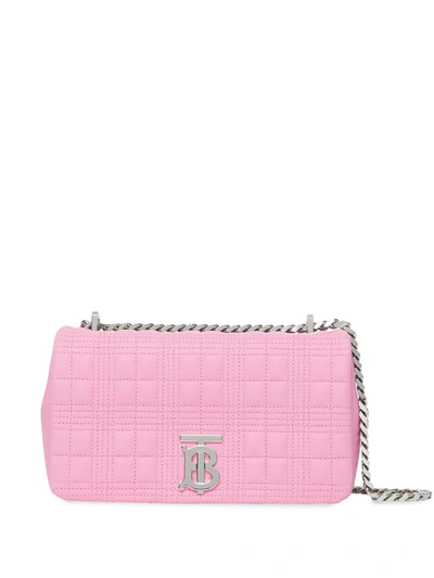 Shop Burberry Small Lola Quilted Bag In Rosa