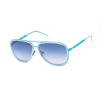 Shop Guess Mens Blue Aviator/pilot Sunglasses Gu698290w59