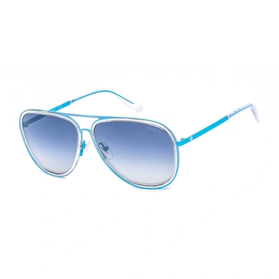 Shop Guess Mens Blue Aviator/pilot Sunglasses Gu698290w64