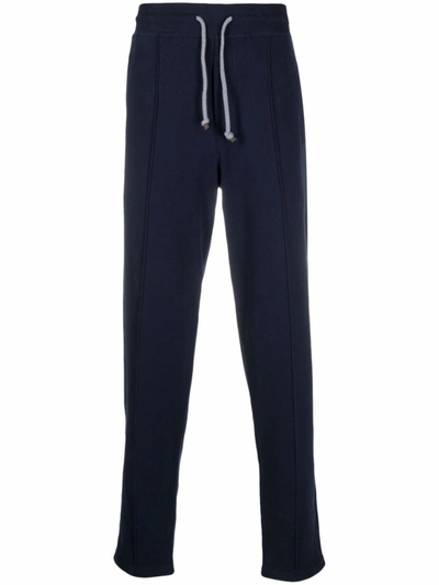 Shop Brunello Cucinelli Cobalt Blue Track Trousers