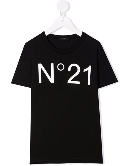 Shop N°21 Logo-print Short-sleeve T-shirt In Black