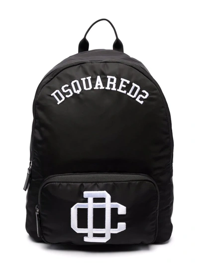 Shop Dsquared2 Embroidered-logo Backpack In Black