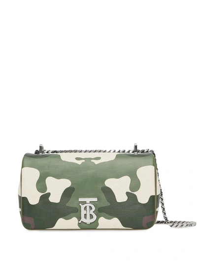 Shop Burberry Small Lola Camouflage-print Bag In Grün