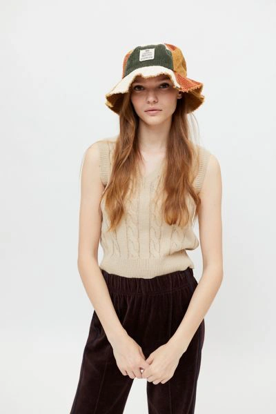 Bdg Patchwork Corduroy Bucket Hat In Neutral ModeSens