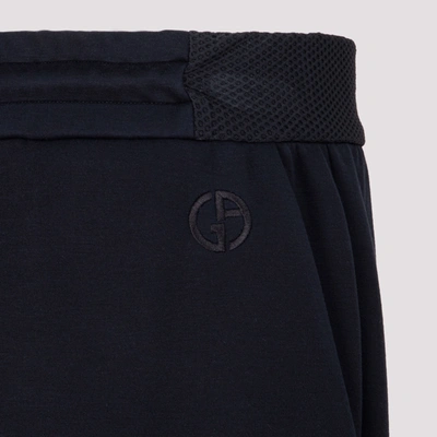 Shop Giorgio Armani Sweatpants With Logo In Blue