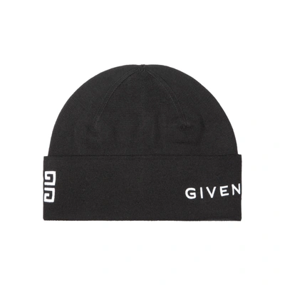 Shop Givenchy Beanie With Logo Hat In Black