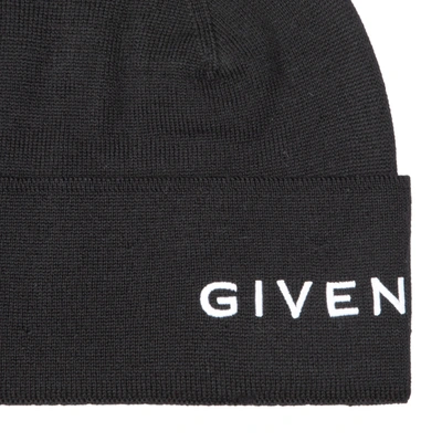 Shop Givenchy Beanie With Logo Hat In Black