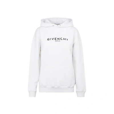 Shop Givenchy Logo Hoodie Sweatshirt In White