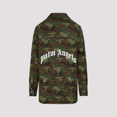 Shop Palm Angels Camo Loos Shirt In Green