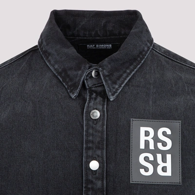 Shop Raf Simons Slim Fit Denim Shirt In Black